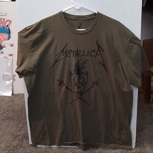 METALLICA SCARY GUY Graphic Tee - Olive Green Men's Shirt